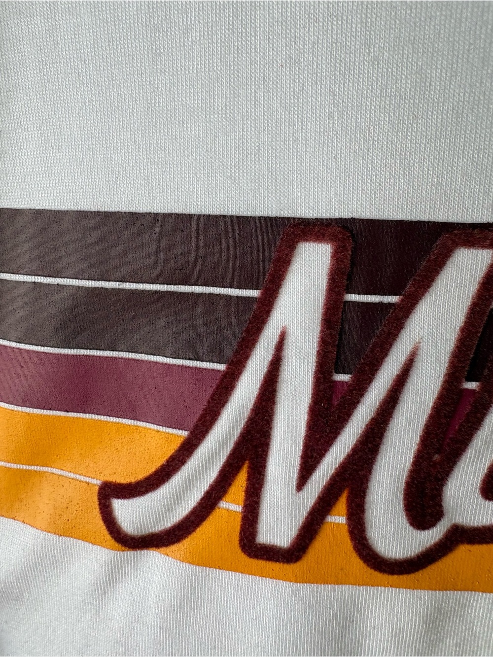 Rivalry Threads White Minnesota V-Neck Tee with Maroon and Gold Stripes - Picture 3 of 3